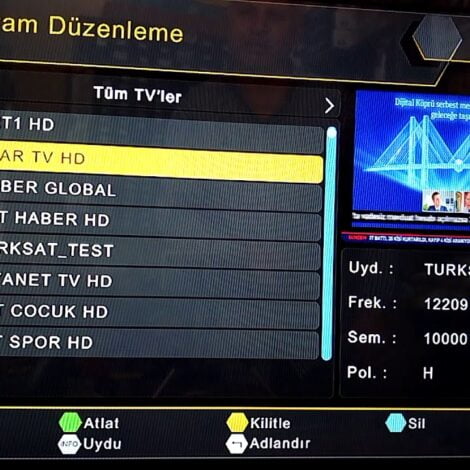 Axen TV Türksat 5A Kanal Listesi Yükleme